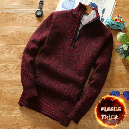 Autumn Winter Warm Cardigan Men Fleece Sweaters Jackets Mens Slim Fit Knitted Sweatercoat Thick Cardigan Sweater Coat Men