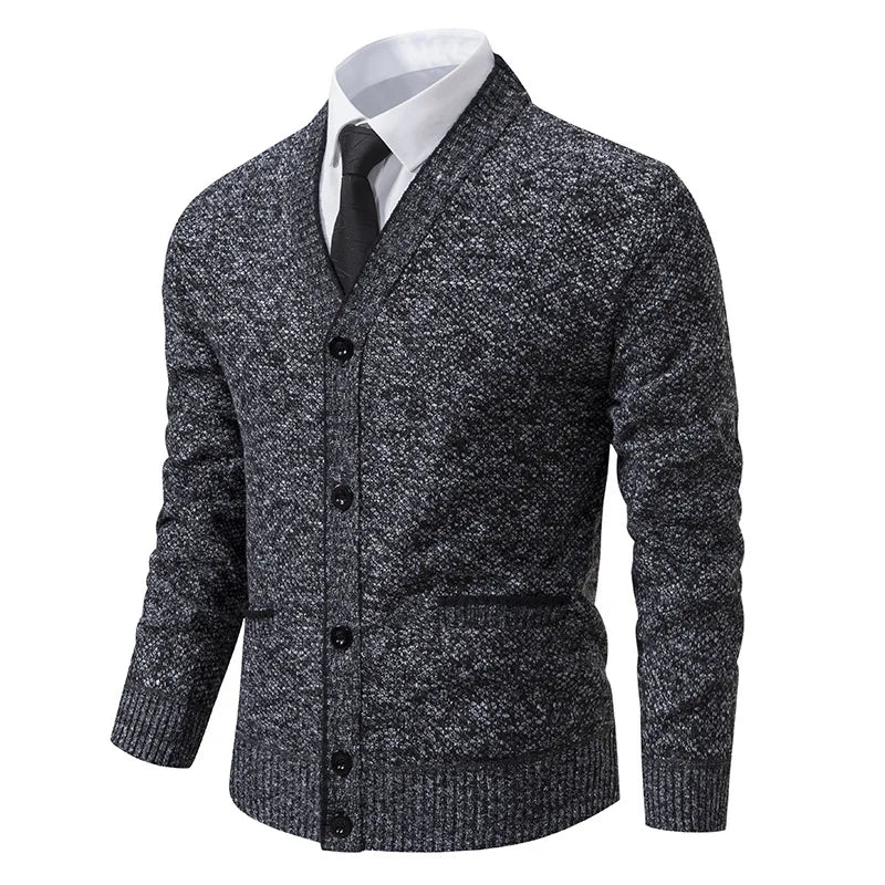 New Autumn Winter Brand Fashion Knitted Sweater Men Cardigan Sweater Black Korean Casual Coats Jacket Mens Clothing