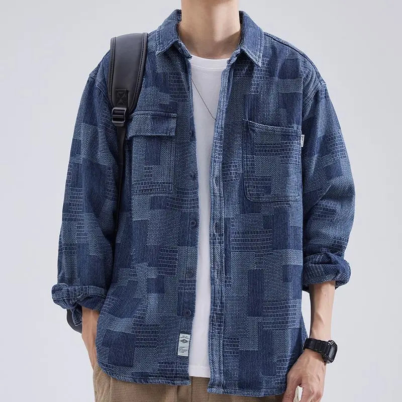 saferido Spring and Autumn New Fashion Temperament Trend Japanese Denim Jacket Man Simple Casual Loose Vintage Male Top Outerwear Clothes