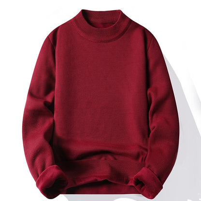 Fashion Men's Casual Slim Fit Basic Turtleneck Knitted Sweater High Collar Pullover Male Double Collar Autumn Winter Tops