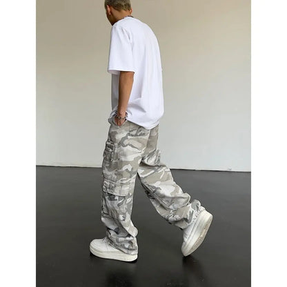 saferido Camo Pants Baggy Jeans Hip Hop Trousers for Men Oversize Cargo Streetwear Denim Y2k Man Trendyol Woman Casual Grey Men's