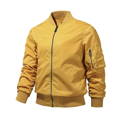 Fashion Spring Jacket for Men Solid Color New in Outerwear Bomber Aviator Jackets Outdoor Baseball Jackets Men's Clothing