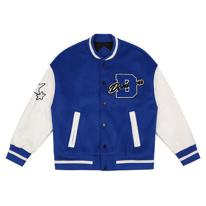 New American Retro Letter Embroidered Jackets Coat Men Y2K Street Hip Hop Trend Baseball Uniform Couple Casual Loose Jacket