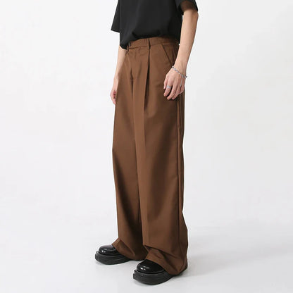 Men's Wear Spring New Casual Pants Loose Straight Korean Fashion Simple Solid Color Solid Color Male Trousers