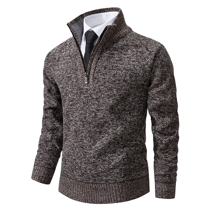 Men's Pullover Autumn And Winter New Knitwear Solid Color With A Bottom Shirt Grab Fleece Warm And Comfortable Sweater