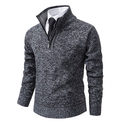 Men's Pullover Autumn And Winter New Knitwear Solid Color With A Bottom Shirt Grab Fleece Warm And Comfortable Sweater