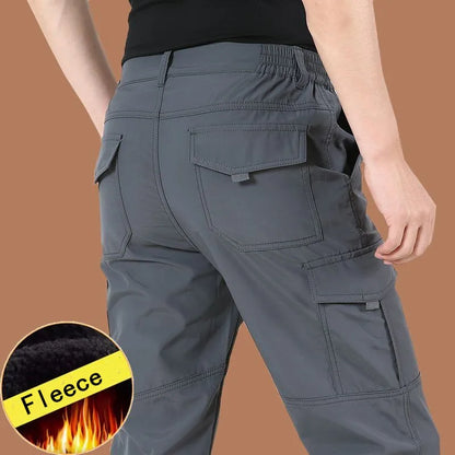 Men Winter Thick Warm Cargo Pants Casual Fleece Linner Outdoor Waterproof Long Trousers Baggy Joggers Worker Cargo Pants 4XL Men