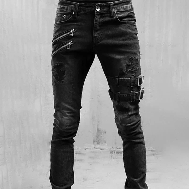 Straight Jeans Men High Waist Jean Spring Summer Boyfriend Jeans Streetwear Skinny Cacual Designer Long Denim Pants Trousers