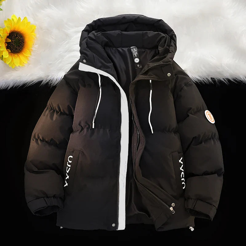 Popular Men's Cotton Clothes Winter Hooded Cotton Jacket New Trendy Brand Warm Cotton Coat Coat Loose Fit