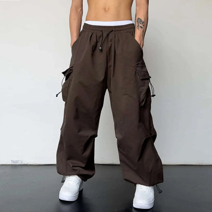 Y2k Men's Cargo Pants Multi Pocket Male Hiphop Overalls High Street Casual Trousers  Spring Summer New Pants Streetwear