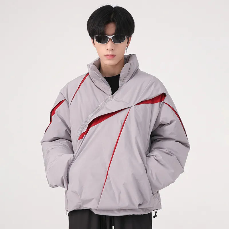 Men's Wear Winter New Korean Fashion Loose Personality Pleated Color Design Cotton Male Jacket Contrast Male Tops 9A6096