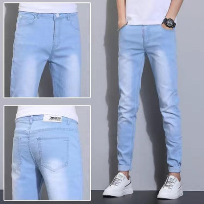 Straight Jeans Men High Waist Jean Spring Summer Boyfriend Jeans Streetwear Skinny Cacual Designer Long Denim Pants Trousers