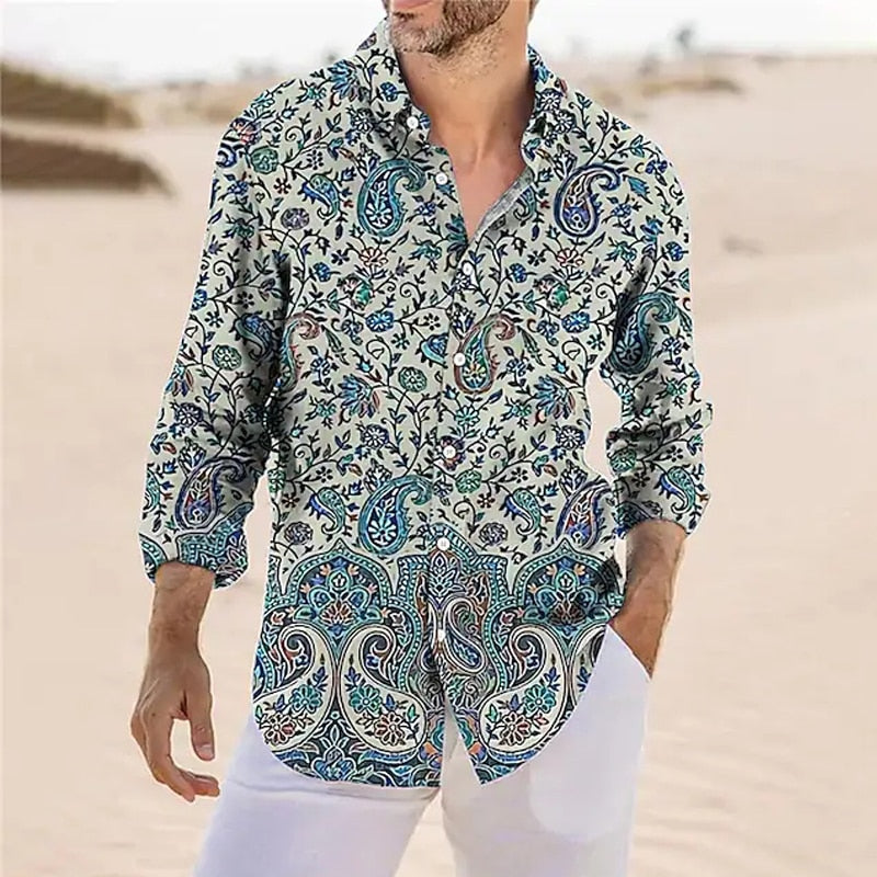 New Y2k Spring Luxury High Quality Men's Shirts Oversized Shirt Printed Long Sleeve Tops Men's Clothes Hawaiian Club Cardigan