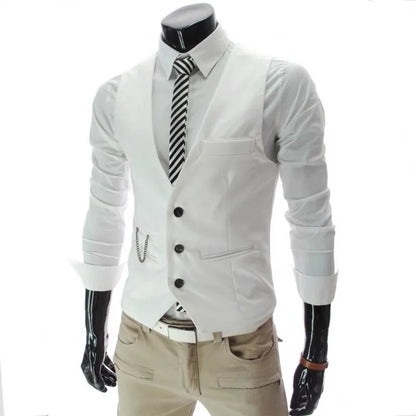 New Arrival Dress Vests For Men Slim Fit Mens Suit Vest Male Waistcoat Gilet Homme Casual Sleeveless Formal Business Jacket