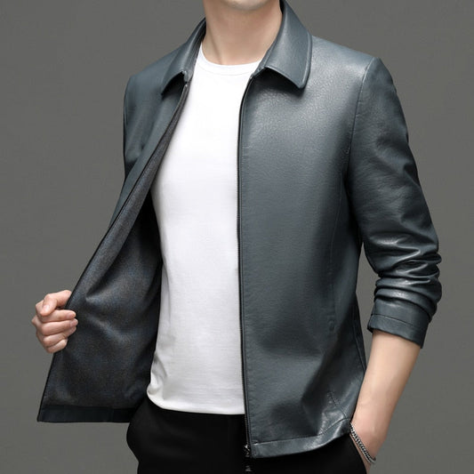 New Wintersweet Men's Genuine Leather Clothes Spring and Autumn High-Grade Motorcycle Leisure Sheepskin Jacket Men