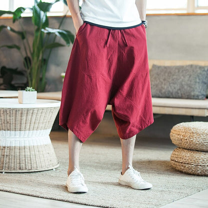 Summer New Men's Casual Shorts Fashion Herem Pants Cotton Linen Joggers Pants Male Vintage Chinese Style Sweatpants