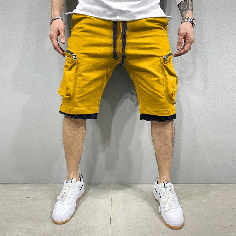 Summer Loose shorts men jogging short pants Casual fitness streetwear men Multi-pocket sport casual hip cargo shorts