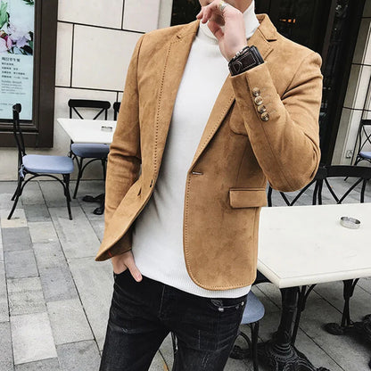 saferido Men Blazers British Style Printed Blazer Masculino Wedding Business Casual Suit Jacket Streetwear Social Coat Ropa Hombre 4XL