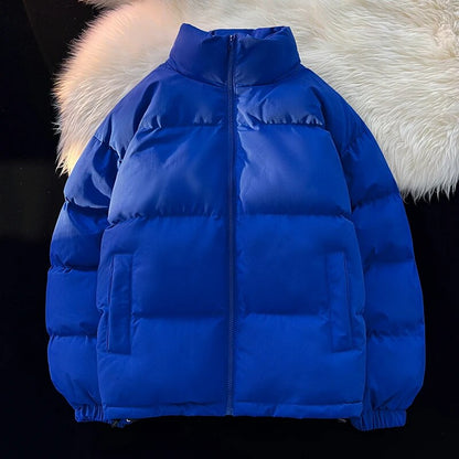 Winter Jacket Mens Parkas Thicken Warm Coat Man Stand Collar Jackets Solid Color Parka Coat Men Women Fashion New Streetwear 5XL