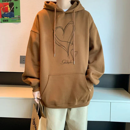 saferido 2024 New American 12 Color Hooded Sweatshirt Spring Men's Wind Couple Sweatshirt Loose Large Size 5XL Casual Clothing