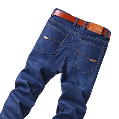 Oversize 42 44 Men Jeans Pants  New Casual Classic Blue Stretch Jeans Business Fashion Casual Denim Trousers Brand Pants