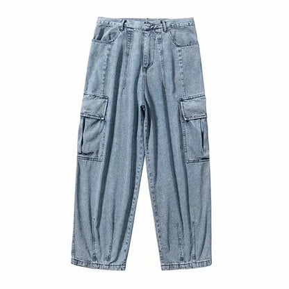 saferido Baggy Jeans Trousers Male Denim Pants Black Wide Leg Pants Men's Jeans Oversize Cargo Korean Streetwear Hip Hop Harajuku