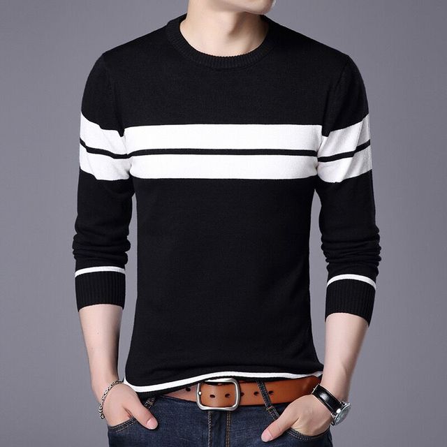 New Men Sweater Autumn Winter Cotton Knitted Pullover For Classic Brand Clothing Male Slim Bottoms Casual Fashion Men Sweaters