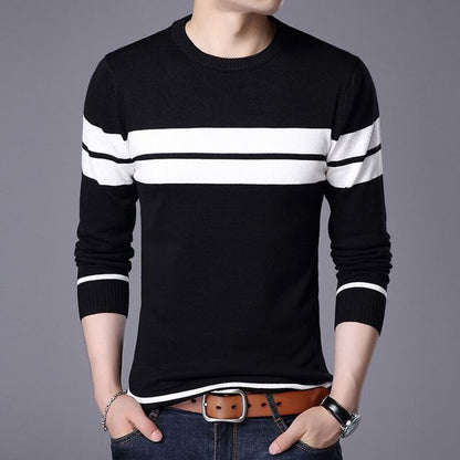 New Men Sweater Autumn Winter Cotton Knitted Pullover For Classic Brand Clothing Male Slim Bottoms Casual Fashion Men Sweaters