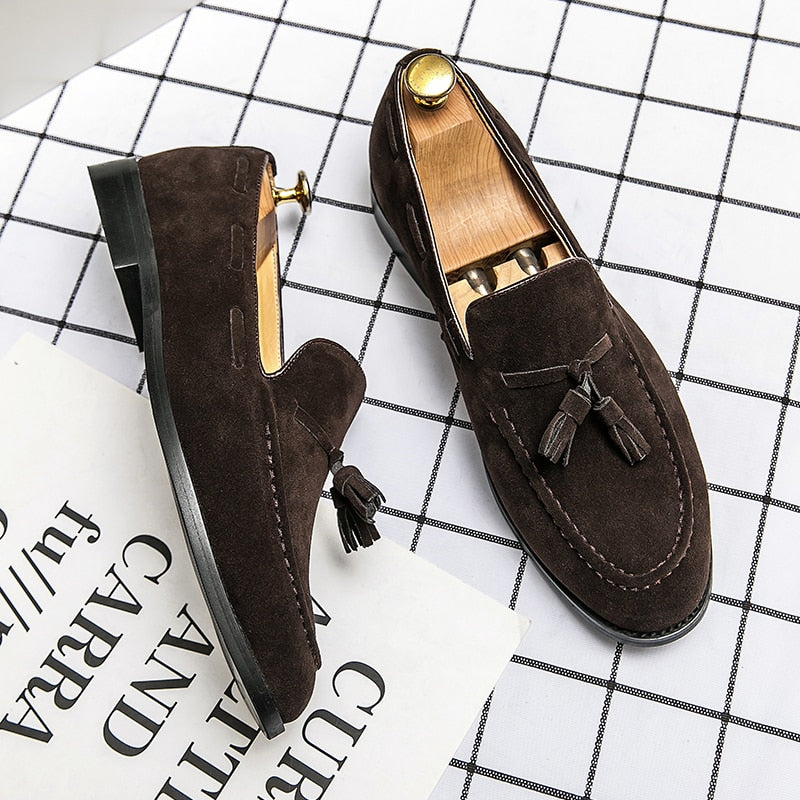 saferido Fashion Suede Tassel Leisure Men's Shoes Summer Italy Style Soft Moccasins Men Loafers High Quality Shoes Men Flats Driving Shoe