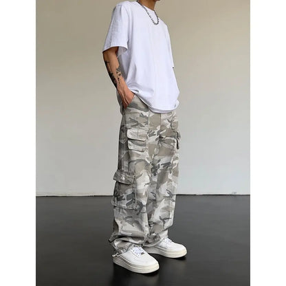 saferido Camo Pants Baggy Jeans Hip Hop Trousers for Men Oversize Cargo Streetwear Denim Y2k Man Trendyol Woman Casual Grey Men's