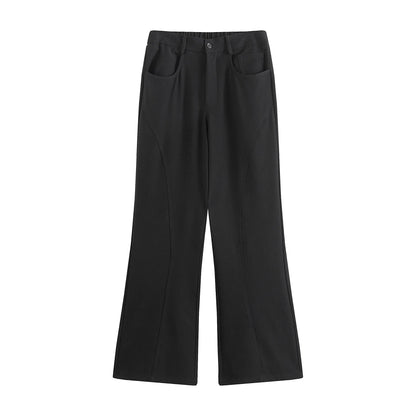 saferido American style high street black spring autumn slightly flared trousers for men with high-end hanging casual feel