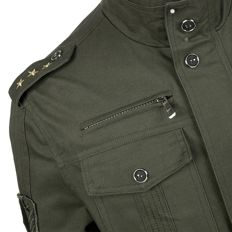 Spring and Autumn New Men's Wear Military Fantasy Cotton Jacket Plushed Work Clothes Large Coat Men's Fashion Trend Outwear