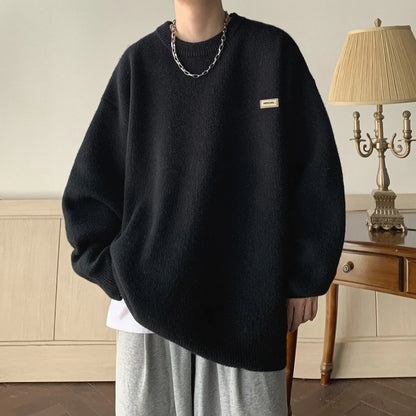 Sweaters Men Warm Slouchy Vintage Autumn All-match Korean Style Baggy High Street Temperament Males Knitwear Simple Advanced New