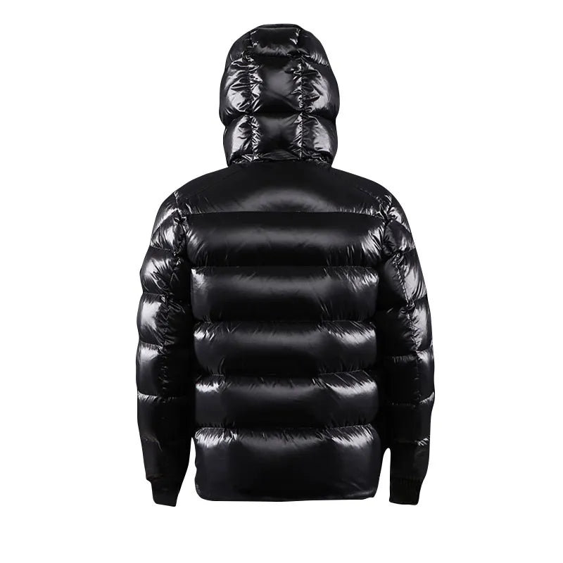 Fashion Black Parka Plus Size 5XL Men's Jacket Hooded Winter Jacket Coat Men Glossy Windproof Warm Outwear Streetwear