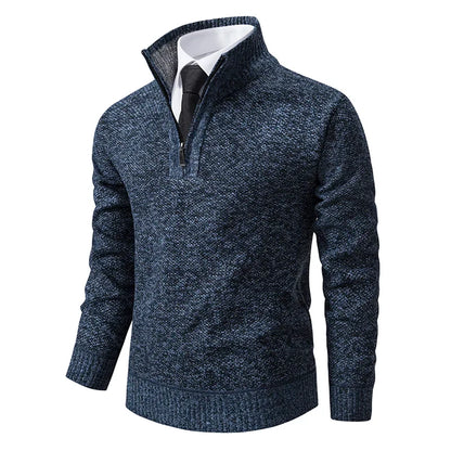 Men's Pullover Autumn And Winter New Knitwear Solid Color With A Bottom Shirt Grab Fleece Warm And Comfortable Sweater