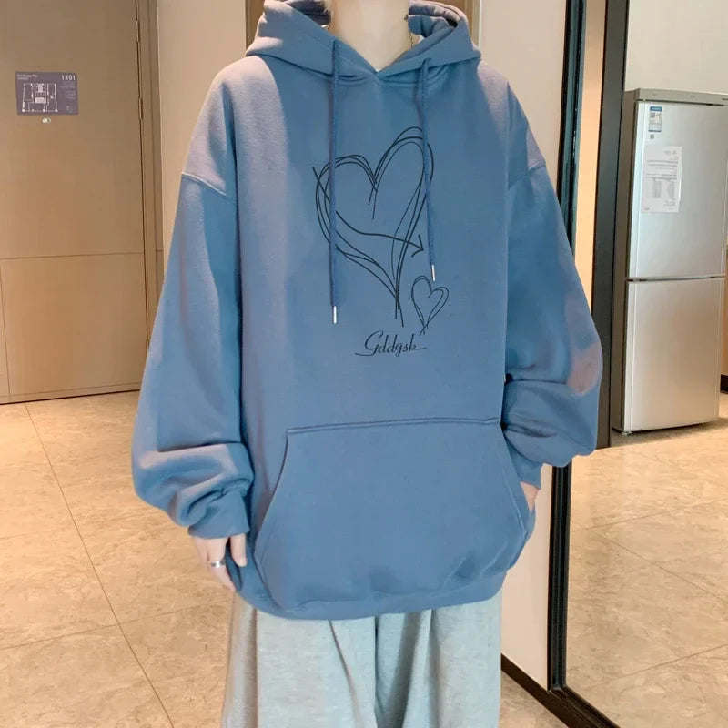 saferido 2024 New American 12 Color Hooded Sweatshirt Spring Men's Wind Couple Sweatshirt Loose Large Size 5XL Casual Clothing