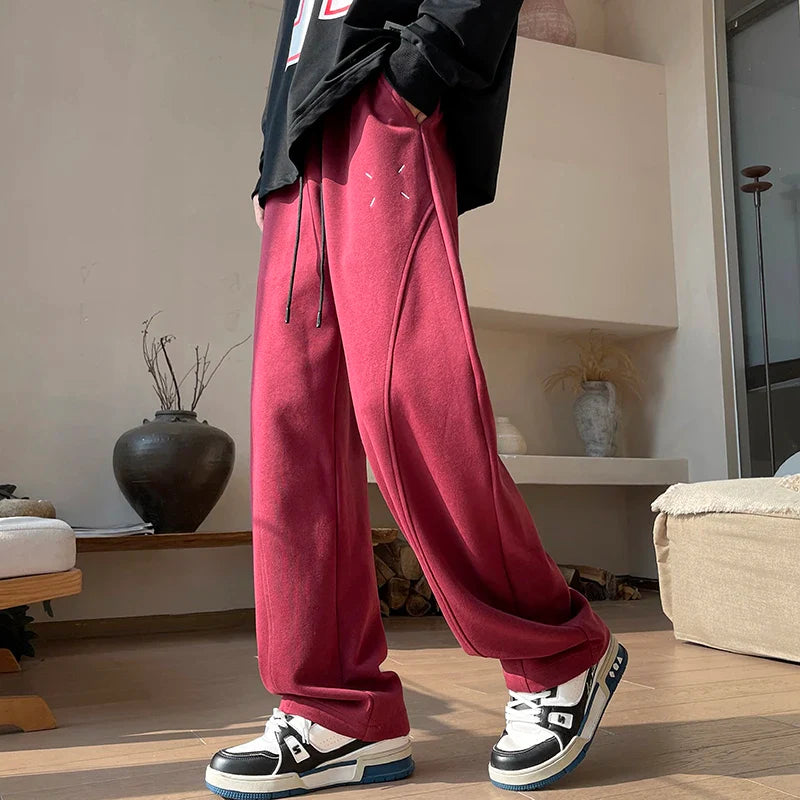 saferido Baggy Black Oversize Men's Cargo Pants Spring Autumn Straight Wide Leg Trousers aggy Streetwear Sport Sweatpants 5XL