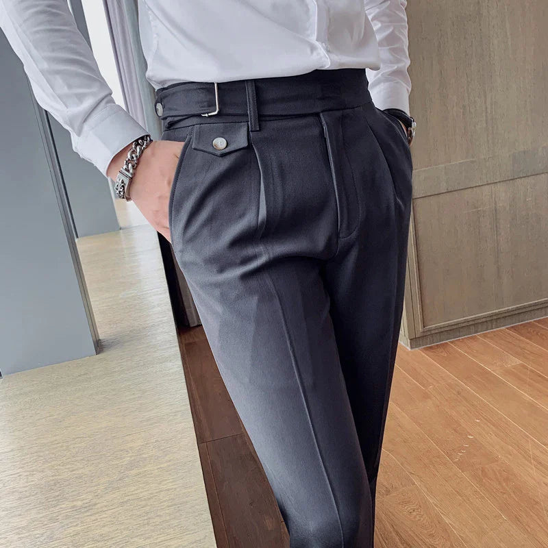 saferido  Brand Clothing Fashion Spring High Quality Slim Fit Business Suit Pants/Male White Black Leisure Dress Trousers 29-36