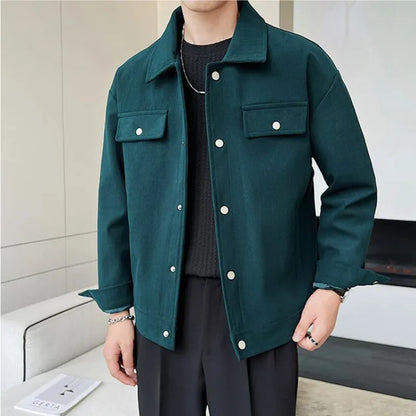 saferido Men Spring High Quality Fashion Casual Jackets/Male Slim Fit Solid Color Lapel Loose Jacket Brand Clothing Chaquetas Hombre Coat