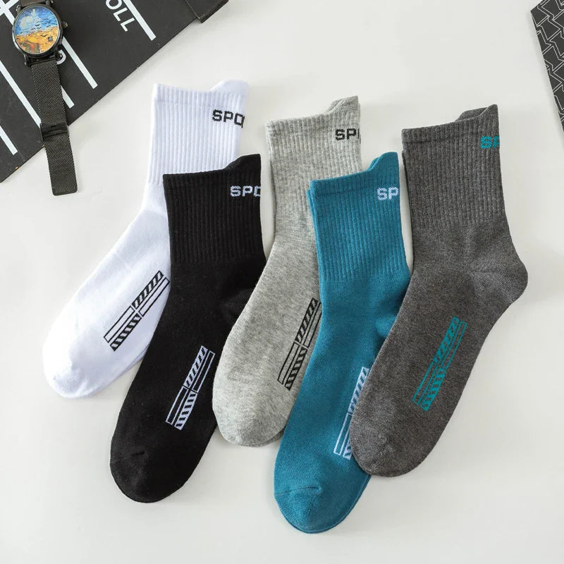 saferido 10Pairs Men Socks Organic Cotton Breathable Sports Socks  Black Casual Athletic New Spring Summer for Male Plus Size EUR38-45