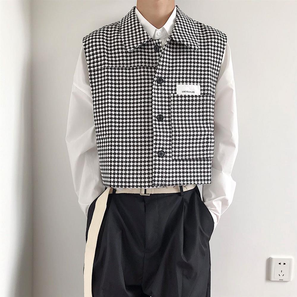 Vests Men Autumn New Arrival Retro Pockets Cropped Handsome Design Sleeveless Outwear BF All-match Students Clothing Minimalist