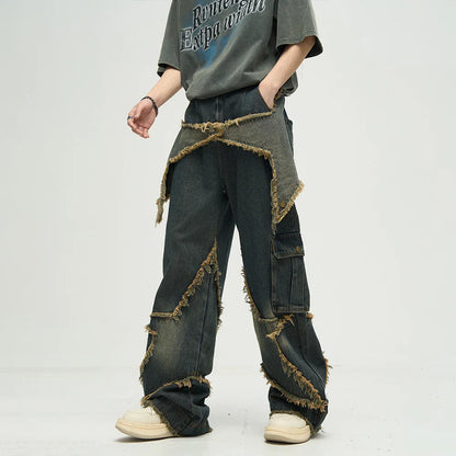 Wide Leg Jeans Oversized Street Dance Hip Hop Rap Baggy Y2k Trousers Autumn Loose Streetwear Summer Punk Street Denim Pants Men