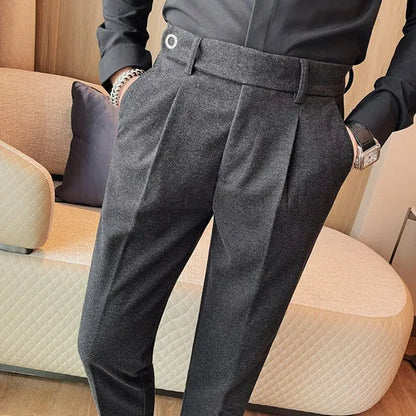 saferido  Men's Spring High Quality Business Suit Pants Male Slim Fit Fashion Solid Color Casual Dress Trousers 29-38