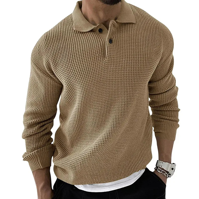 Vintage Sweater Man Korean Trend Baggy Knitted Sweaters Men Turn Down Collar Casual Sweatshirts Male Tops