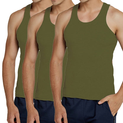 Hot Sale 3pcs / 100% Cotton Mens Sleeveless Tank Top Solid Muscle Vest Undershirts O-neck Gymclothing Tees Whorl Tops