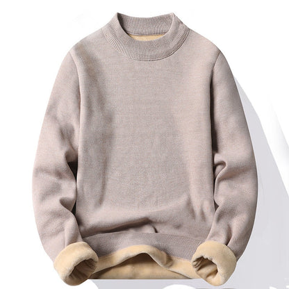 Fashion Men's Casual Slim Fit Basic Turtleneck Knitted Sweater High Collar Pullover Male Double Collar Autumn Winter Tops