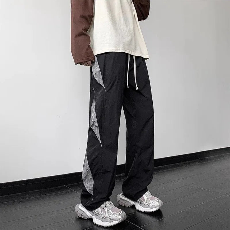 saferido American Streetwear Men Clothing Straight Pants Spring Autumn New Fashion Harajuku Oversize Elastic Waist Casual Wide Trousers