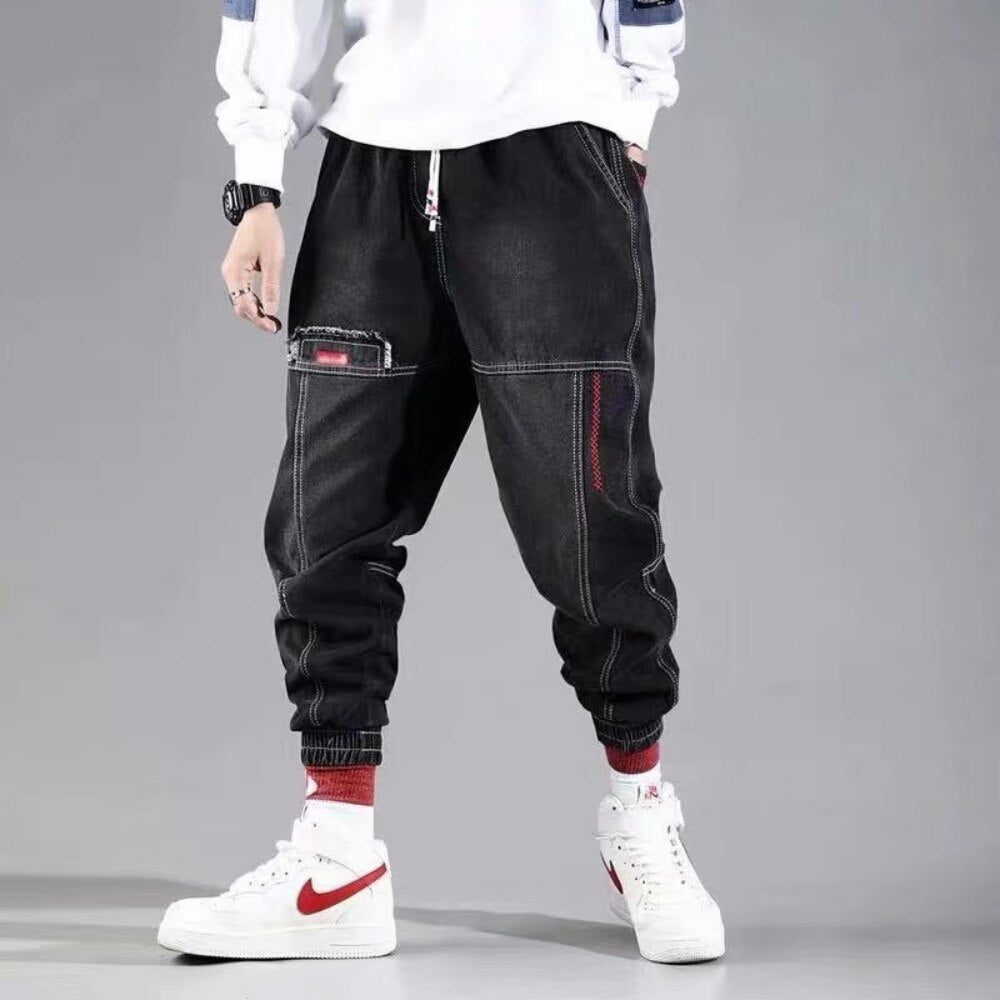 Fashion New Streetwear Hip Hop Cargo Pants Men's Jeans Elastic Harun Joggers In Autumn and Spring Men ClothIng