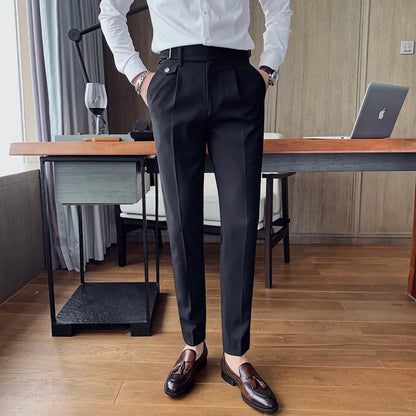 saferido  Brand Clothing Fashion Spring High Quality Slim Fit Business Suit Pants/Male White Black Leisure Dress Trousers 29-36