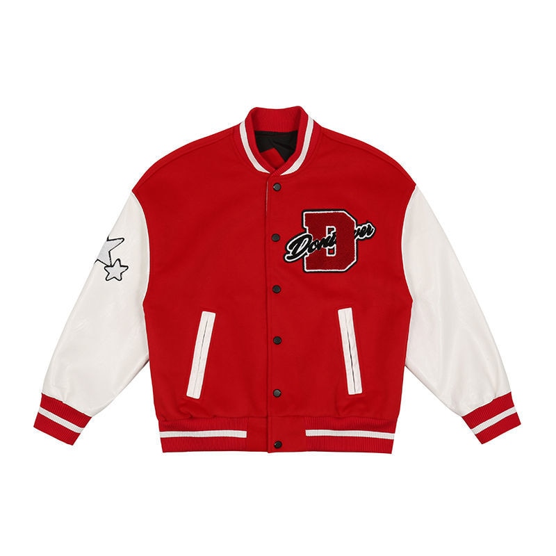 New American Retro Letter Embroidered Jackets Coat Men Y2K Street Hip Hop Trend Baseball Uniform Couple Casual Loose Jacket